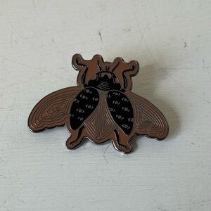 Black Alternative Beetle/ Bat Enamel Pin